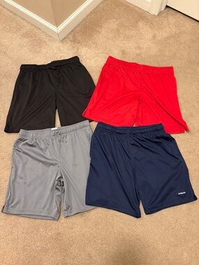 Boys husky Athletic Shorts - Black, Red, Gray, Navy